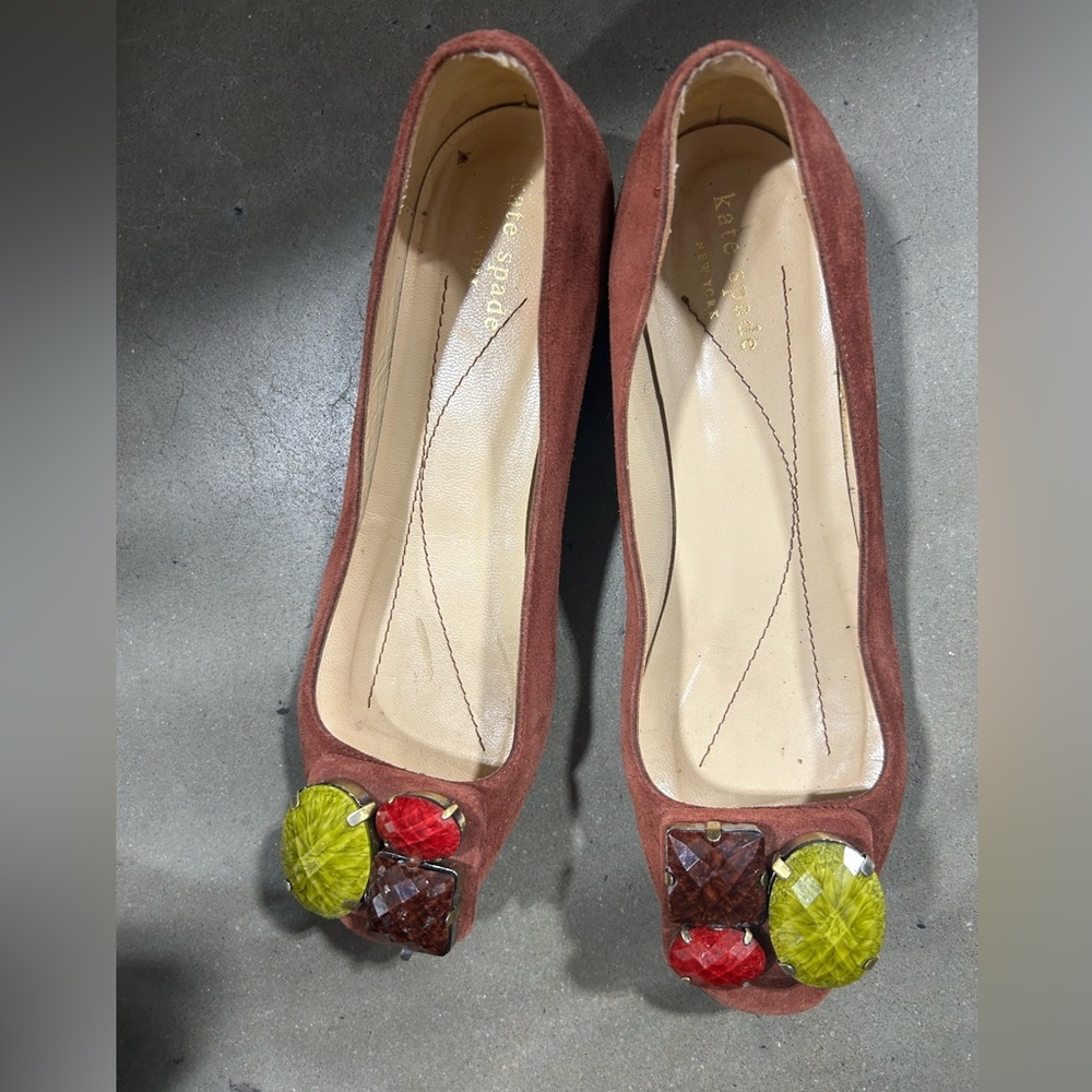 Kate Spade Brown Suede Women's Shoes with Gem Accents